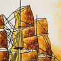 Картина янтарная "Корабль" 60х40 см, фотография 4. Интернет-магазин ЛАВКА ПОДАРКОВ