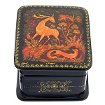 0048193/6*5см Шкатулка лаковая миниатюра Холуй"Лань"30,0,