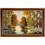 0072593 Картина (янтарная крошка)  "ЛЕСНАЯ ЗАВОДЬ" 102*66см 