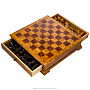 Шахматный ларец из березового капа с янтарными фигурами 42х42 см, фотография 8. Интернет-магазин ЛАВКА ПОДАРКОВ