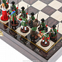 Шахматный ларец с оловянными фигурами "Полтава" 37х37 см, фотография 4. Интернет-магазин ЛАВКА ПОДАРКОВ