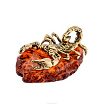 Бронзовая статуэтка на янтаре "Скорпион"
