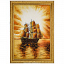 Картина янтарная "Корабль" 60х40 см, фотография 1. Интернет-магазин ЛАВКА ПОДАРКОВ