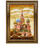 Картина янтарная "Москва. Храм Василия Блаженного" 74х99 см