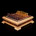0039292/50*50*15см  Янтарь Шахматный ЛАРЕЦ с фигурами 00-00000737