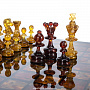 Шахматы с инкрустацией и фигурами из янтаря "Орион" 32х32 см, фотография 5. Интернет-магазин ЛАВКА ПОДАРКОВ