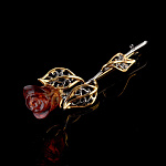 825987/6,60г  Серебро 925* БРОШЬ  вст.Янтарь  п/п