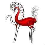 0041330/29218-5346 Декор.изделие "Конь" (красный), 2 вел, Цветная пудра