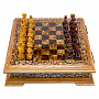 Шахматы в ларце с инкрустацией из янтаря и янтарными фигурами, фотография 4. Интернет-магазин ЛАВКА ПОДАРКОВ