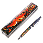 0063860-2/15,5*3,5*2см-ЖАР-ПТИЦА  Художественная роспись РУЧКА шариковая в ШКАТУЛКЕ