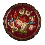 Поднос с авторской росписью "Цветы" 42х42 см