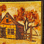 Картина янтарная "Домик в деревне" 25х20 см, фотография 3. Интернет-магазин ЛАВКА ПОДАРКОВ
