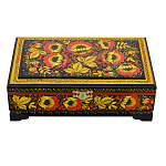 Деревянная шкатулка "Цветы". Хохлома