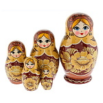 0074486 МАТРЕШКА "Полюшко" цветы беж 5мест АР №135 