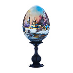 0059002/11,5см ЯЙЦО Пасхальное на подставке "ПРИРОДА"  дерево/лак