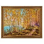 Картина янтарная "Березовый берег" 60х80 см