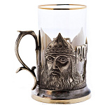 0023033 Подстаканник ХЛ Латунь с добавлением бронзы "БОГАТЫРИ РОССИИ"