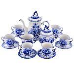 /0028133/Срв- Гжель СЕРВИЗ кофейный "ТЮЛЬПАН" с молочником