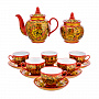 Чайный сервиз на 6 персон "Кудрина красная". Хохлома, фотография 6. Интернет-магазин ЛАВКА ПОДАРКОВ