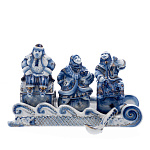  Гжель Набор для специй "Ухарь-купец" в золоте Авт. Карпухин С.