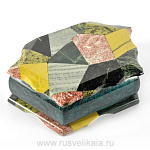 0012915/П Нат.камень Шкатулка "КОЛЬЕ" малая змеевик (2169)