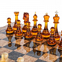 Шахматы из карельской березы с фигурами из янтаря 46х46 см, фотография 1. Интернет-магазин ЛАВКА ПОДАРКОВ