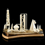 0034490 Рог лося Композиция " (Сибур) Север 2"  кость мамонта, рог лося В П/У