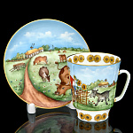 0073025 Фарфор Кофейная пара "ДЕРЕВЕНСКАЯ ИДИЛИЯ" объем 165 мл