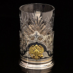 0058326 Серебро 875* ПОДСТАКАННИК "ГЕРБ" гравировка, чернение серебра, в П/У 93,7