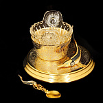 0012910/МЗ Златоуст ИКОРНИЦА "СТЕРЛЯДКА" на подставке/Агат, фианиты в П/У (880)