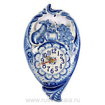 0016689 Гжель Часы настенные "Корзина" Авт. Исаев С.В.