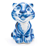 /кобальт Гжель Скульптура ТИГРЕНОК "Красавчик-Джек" 7см в коб. N5
