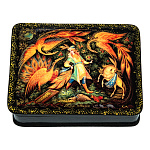 201691Художественная роспись Шкатулка "Сказка "КОНЕК-ГОРБУНОК" 13*10*3,5 см