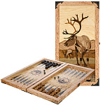 0074898/30*60см Кар.береза НАРДЫ "ОЛЕНЬ" 620*310*65 вес 3,9кг