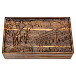 200985 ДОМИНО D6  в резной дубовой шкатулке "ЮРИЙ ДОЛГОРУКИЙ" RTD-350.M