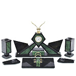 0027351  Нат.камень  НАСТОЛЬНЫЙ набор "ОРЕЛ" нефрит (4011)