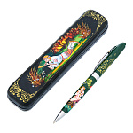 0063694/15,5*3,5*2см-ЛЕЛЬ  Художественная роспись РУЧКА шариковая в ШКАТУЛКЕ