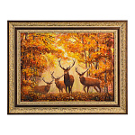 Картина янтарная "Олени" 30х40 см