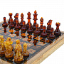 Шахматы с янтарными фигурами 28х28 см, фотография 1. Интернет-магазин ЛАВКА ПОДАРКОВ