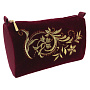 Косметичка "Узоры". Бордовая с вышивкой, фотография 1. Интернет-магазин ЛАВКА ПОДАРКОВ