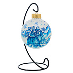 Елочный шар с ручной росписью "Гжель. Зима"
