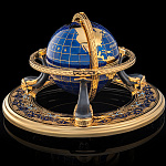 0051763-синий Златоуст Сувенир ГЛОБУС НА ТРЕХ КИТАХ (эмаль) 8019/0706