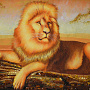 Картина янтарная "Лев" 69х118 см, фотография 1. Интернет-магазин ЛАВКА ПОДАРКОВ