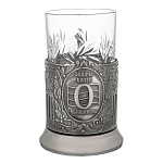 100553 Подстаканник никелированный с черн. "О"