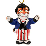 /МАЙОЛИКА фигурка "Тигр - конферансье" елочная игрушка  выс 10см