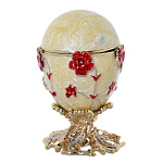 Традиции ФАБЕРЖЕ Сувенир ЯЙЦО Пасхальное малое"МАКИ" Е06-28-13