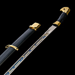 200323 Оружие сувенирное ШАШКА казачья Душу Богу, жизнь-Родине,честь никому, золоченая (1306)