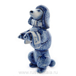 7762 Гжель Скульптура "Артемон" выс.10см  Авт.Черновы Л.и В  