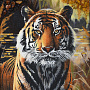 Картина янтарная "Тигр - хозяин тайги" 60х40 см, фотография 1. Интернет-магазин ЛАВКА ПОДАРКОВ