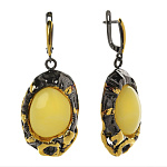 721012/25,35г  Серебро 925* СЕРЬГИ вст.Янтарь  р/п  